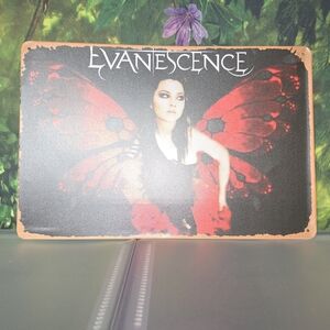Evanescence Red Butterfly Metal Sign